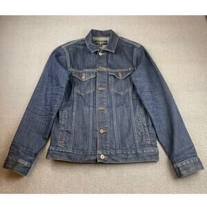 Lucky Brand Men’s Small Lakewood Blue Denim Jacket Trucker Style‎ Button Up